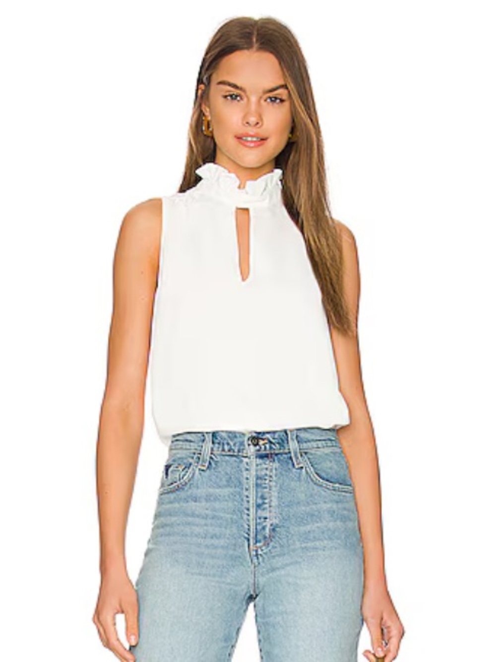 NWOT Amanda Uprichard Lawson White  Sleeveless Top